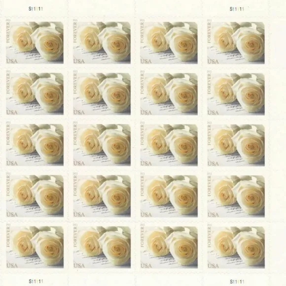 200 lifetime white roses unused wedding stamps. - Picture 2 of 3